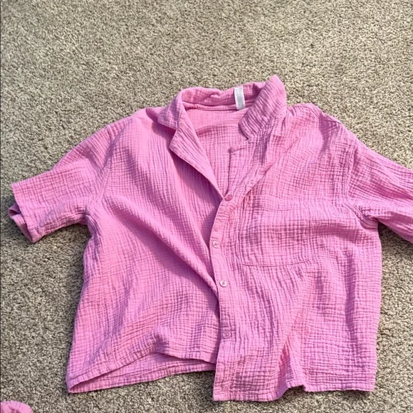 Stars Above Light Pink Crinkle Pajama Set - Picture 4 of 4